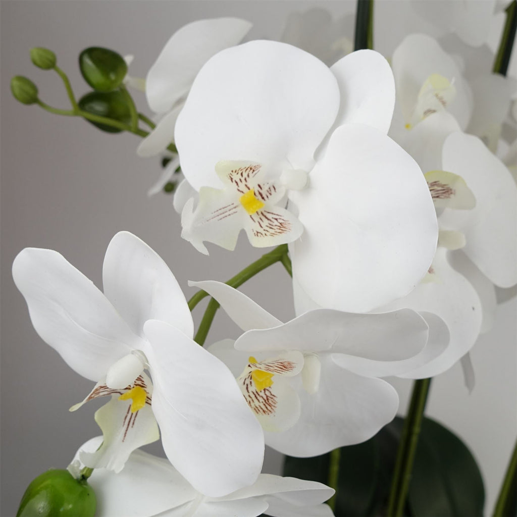 Artificial White/Gold Ceramic Orchid — 60cm — detail 1